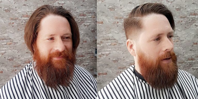 Før og efter: herreklip og skægtrim hos Starco Barber på Vesterbro