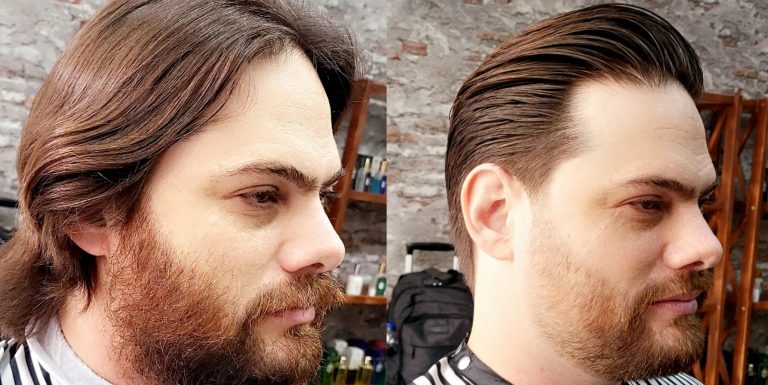 Før og efter: klassisk herreklip og skægtrim hos Starco Barber på Vesterbro