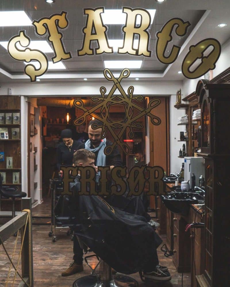 Frisure til mænd med tykt hår – frisører i arbejde hos Starco Barber på Vesterbro